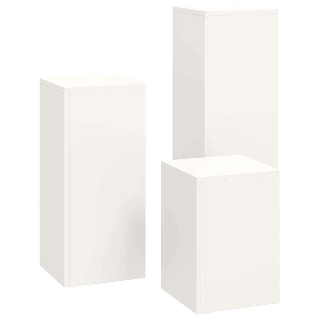 Plantenstandaard 3 pcs Wit Staal is nu te koop bij PeponiXL, paradijselijk wonen!