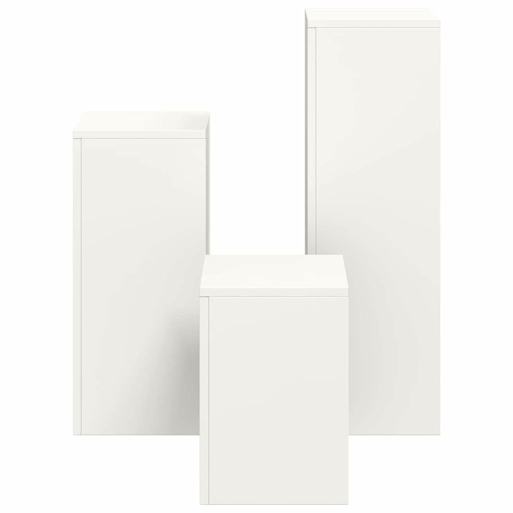 Plantenstandaard 3 pcs Wit Staal is nu te koop bij PeponiXL, paradijselijk wonen!