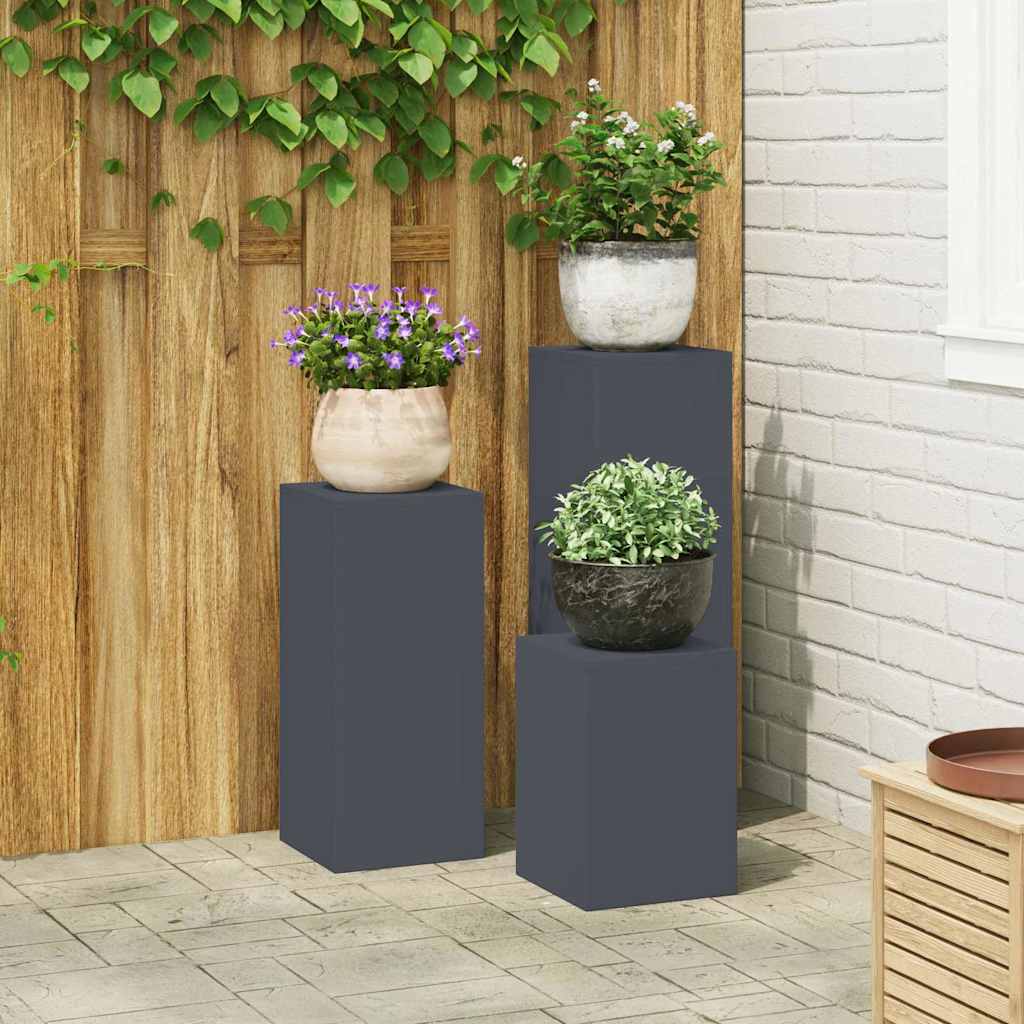 Plantenstandaard 3 pcs Antraciet Staal is nu te koop bij PeponiXL, paradijselijk wonen!