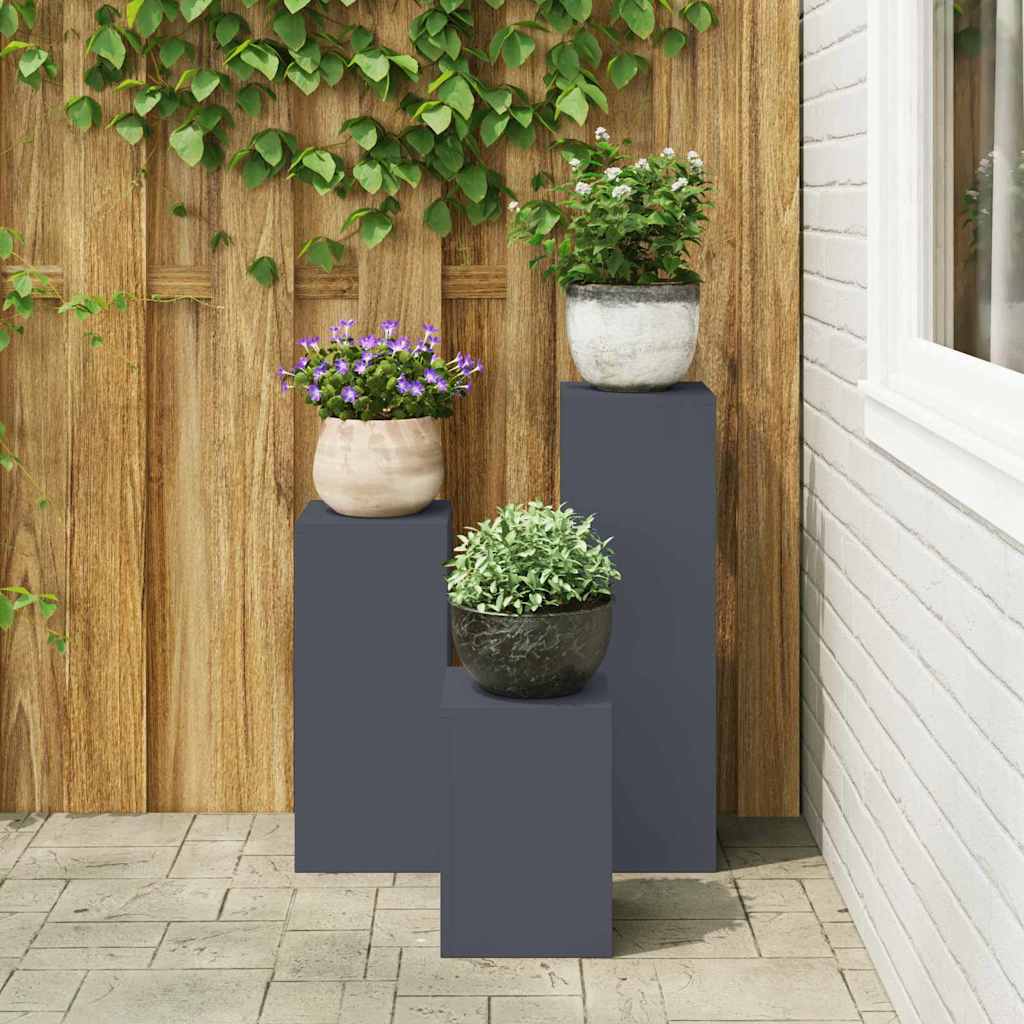 Plantenstandaard 3 pcs Antraciet Staal is nu te koop bij PeponiXL, paradijselijk wonen!