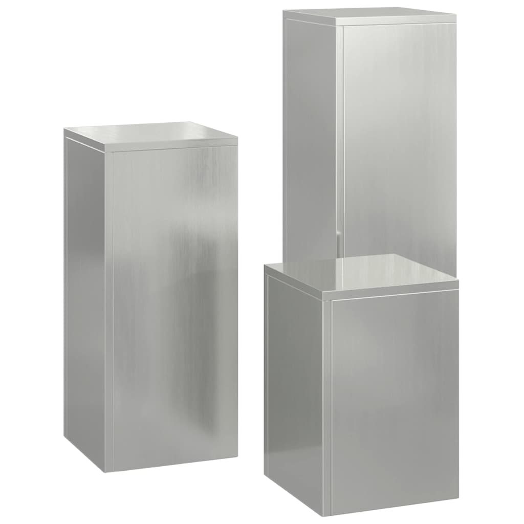 Plantenstandaard 3 pcs Zilver Gegalvaniseerd staal is nu te koop bij PeponiXL, paradijselijk wonen!