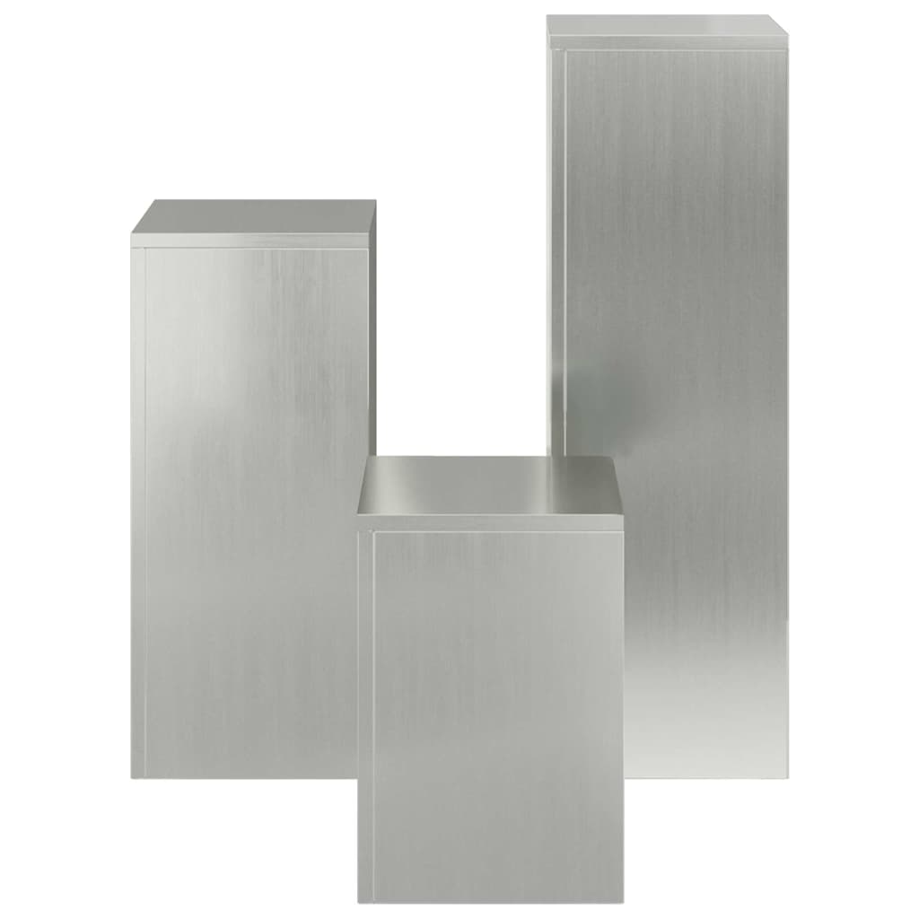 Plantenstandaard 3 pcs Zilver Gegalvaniseerd staal is nu te koop bij PeponiXL, paradijselijk wonen!