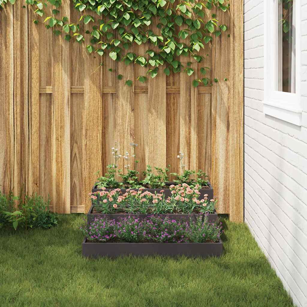 Tuin Bloempot Zwart 90 x 90 x 35 cm Koudgewalst staal is nu te koop bij PeponiXL, paradijselijk wonen!