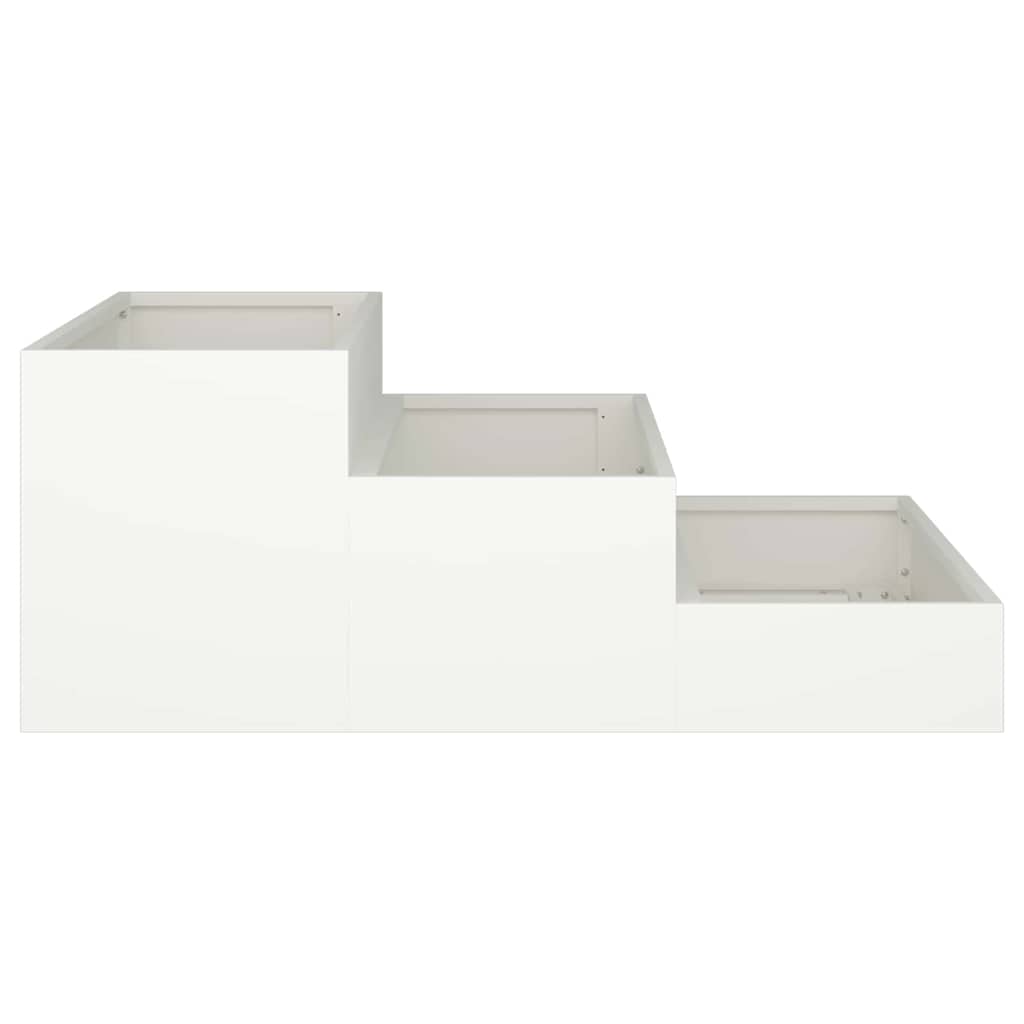 Tuin Bloempot Wit 90 x 90 x 35 cm Koudgewalst staal is nu te koop bij PeponiXL, paradijselijk wonen!
