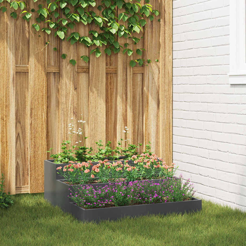 Tuin Bloempot Antraciet 90 x 90 x 35 cm Koudgewalst staal is nu te koop bij PeponiXL, paradijselijk wonen!