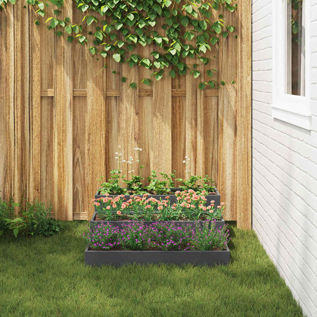 Tuin Bloempot Antraciet 90 x 90 x 35 cm Koudgewalst staal is nu te koop bij PeponiXL, paradijselijk wonen!