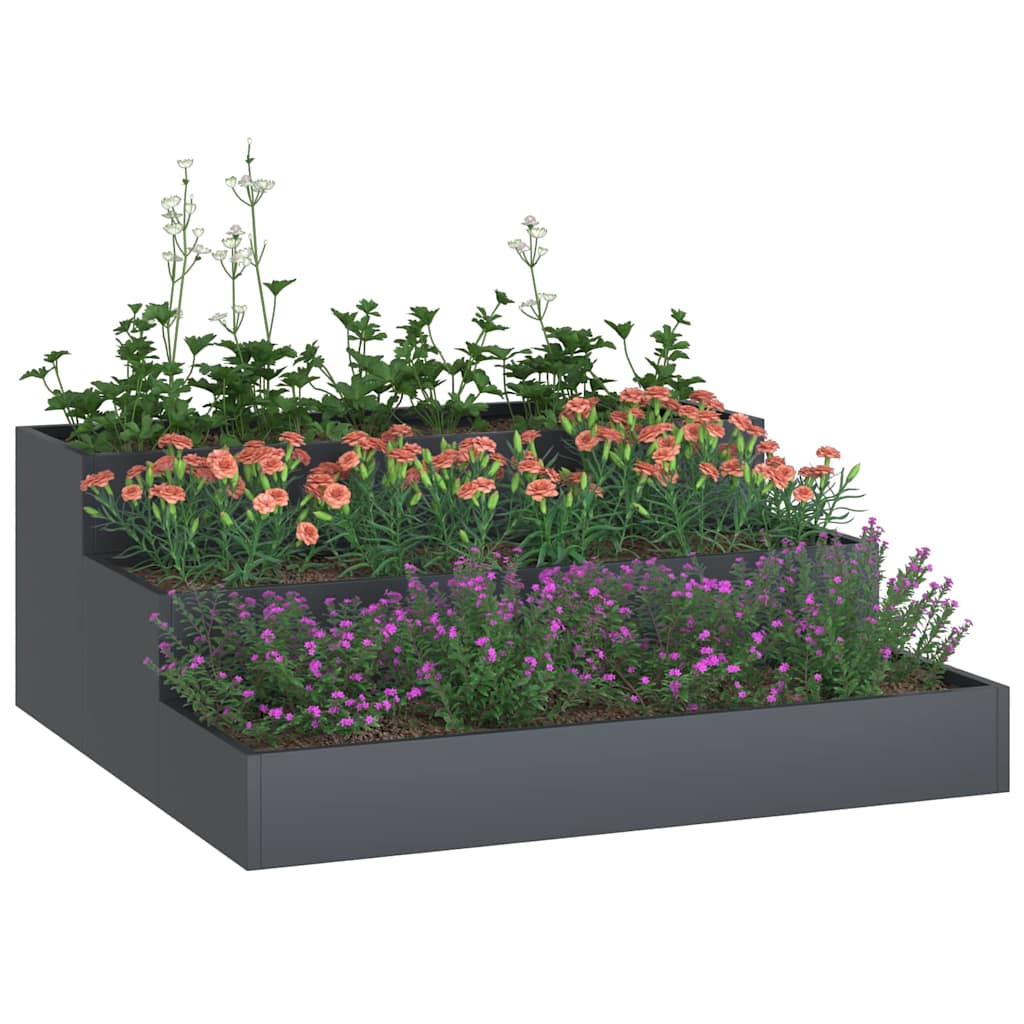 Tuin Bloempot Antraciet 90 x 90 x 35 cm Koudgewalst staal is nu te koop bij PeponiXL, paradijselijk wonen!