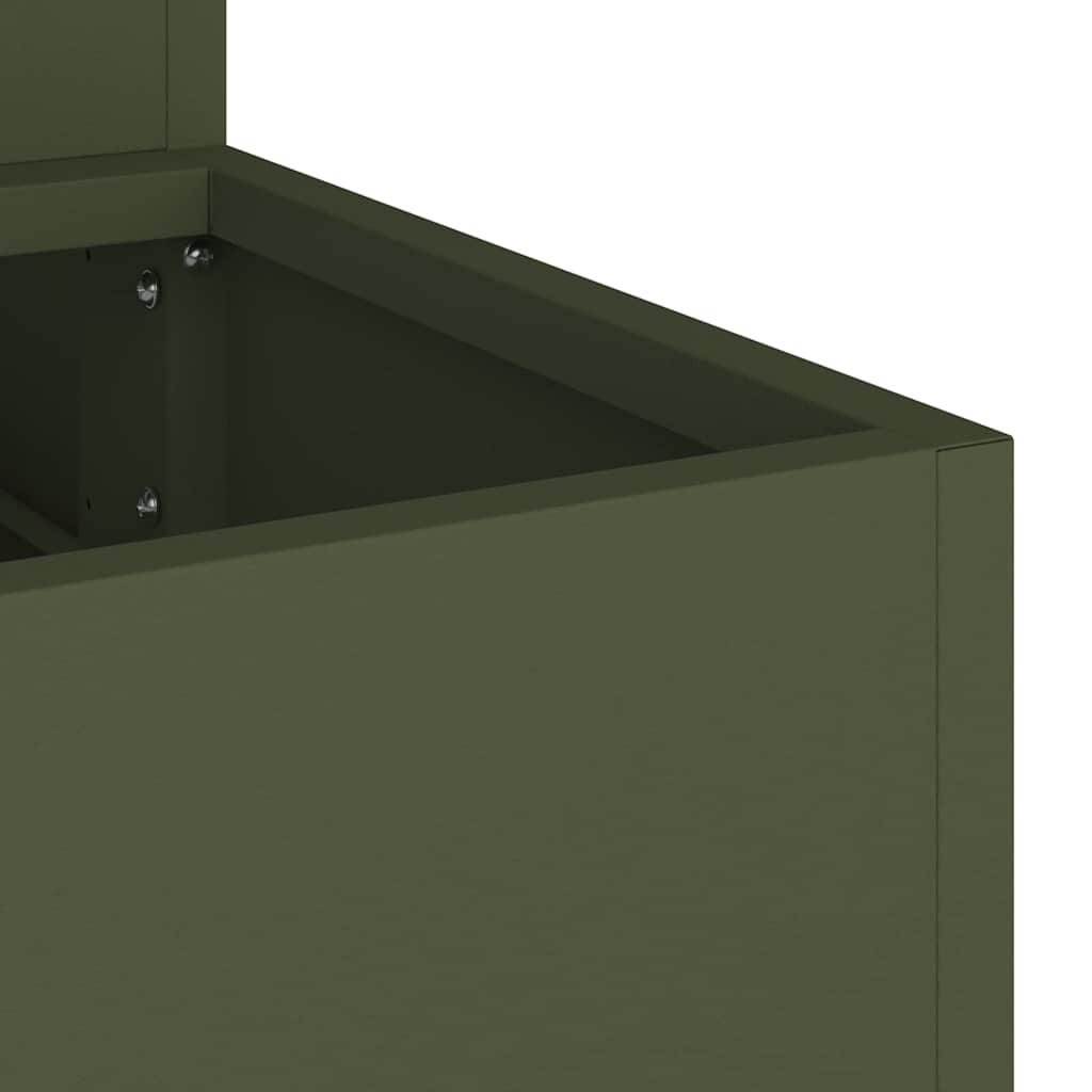 Tuin Bloempot Olijf Groen 90 x 90 x 35 cm Koudgewalst staal is nu te koop bij PeponiXL, paradijselijk wonen!