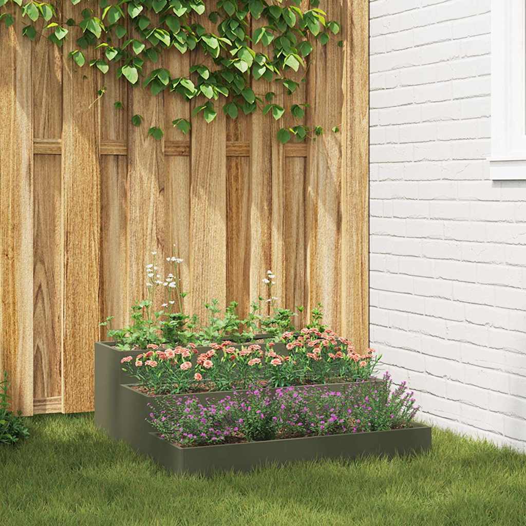 Tuin Bloempot Olijf Groen 90 x 90 x 35 cm Koudgewalst staal is nu te koop bij PeponiXL, paradijselijk wonen!