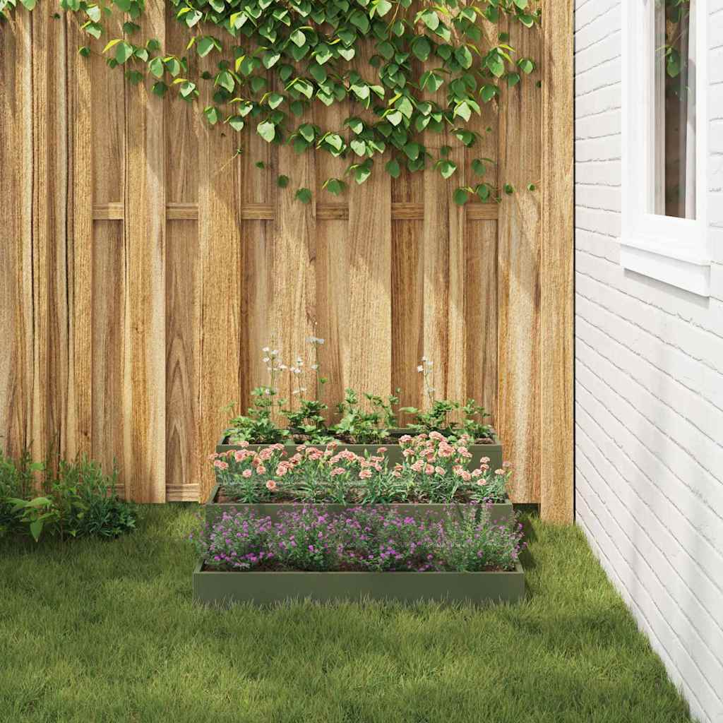 Tuin Bloempot Olijf Groen 90 x 90 x 35 cm Koudgewalst staal is nu te koop bij PeponiXL, paradijselijk wonen!