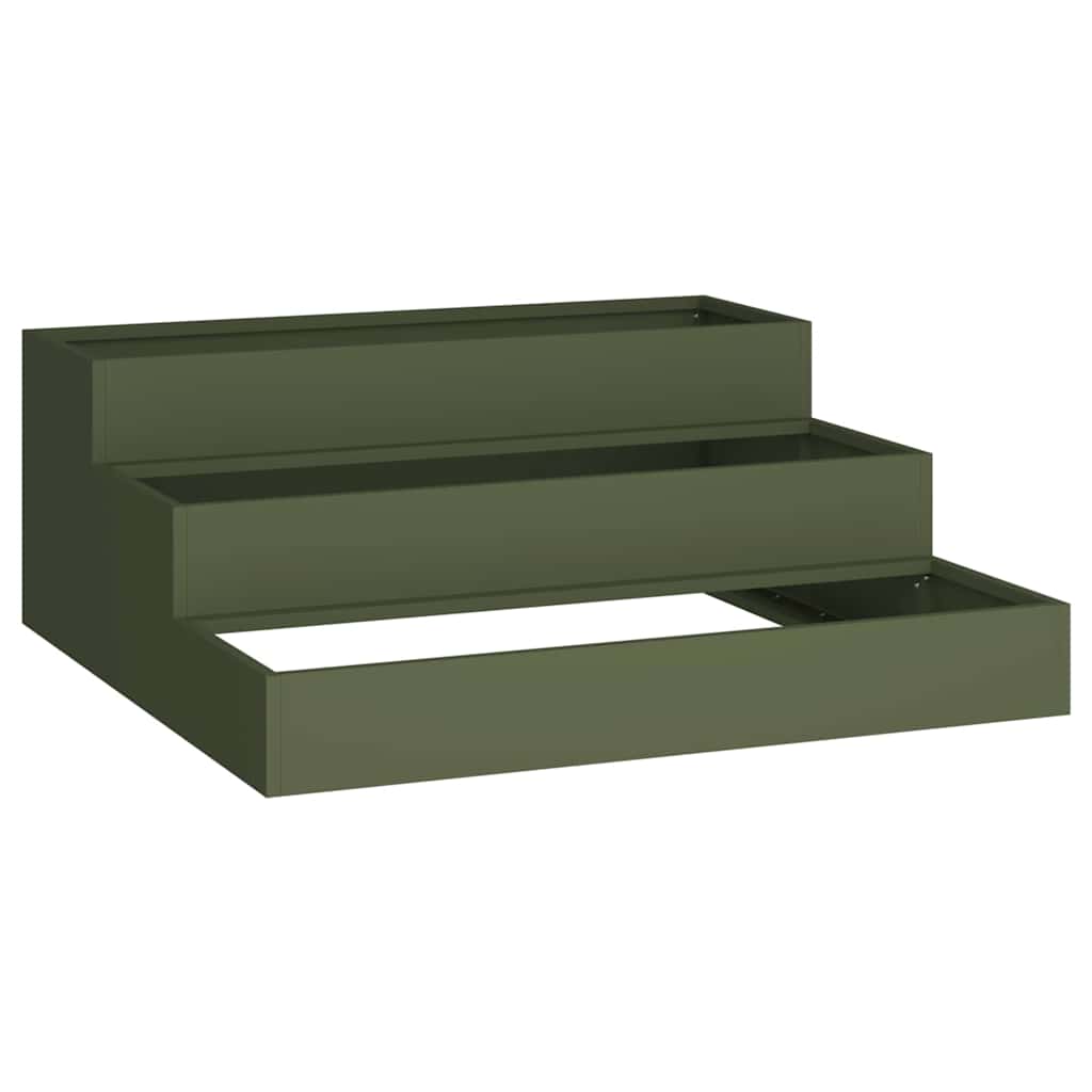 Tuin Bloempot Olijf Groen 90 x 90 x 35 cm Koudgewalst staal is nu te koop bij PeponiXL, paradijselijk wonen!
