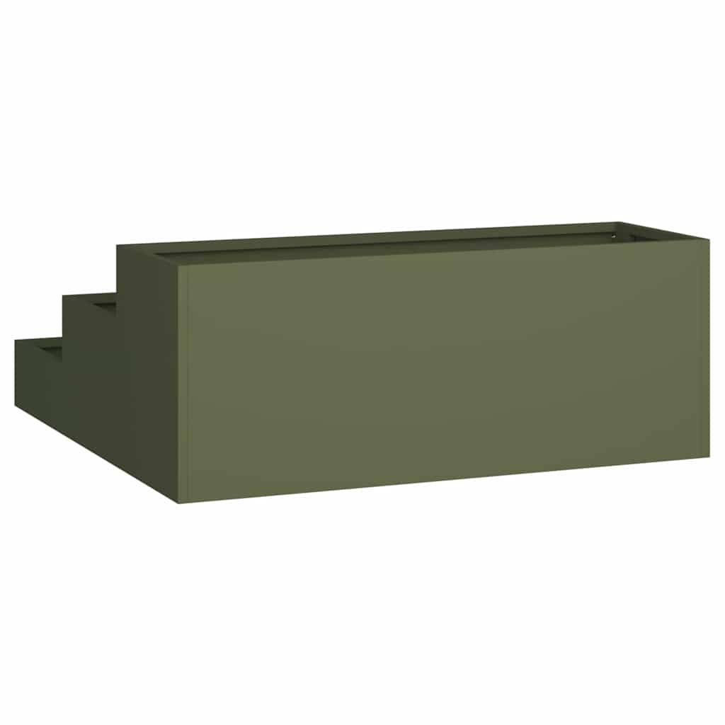 Tuin Bloempot Olijf Groen 90 x 90 x 35 cm Koudgewalst staal is nu te koop bij PeponiXL, paradijselijk wonen!