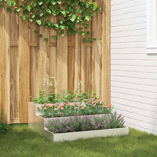 Tuin Bloempot Zilver 90 x 90 x 35 cm Roestvrij staal is nu te koop bij PeponiXL, paradijselijk wonen!