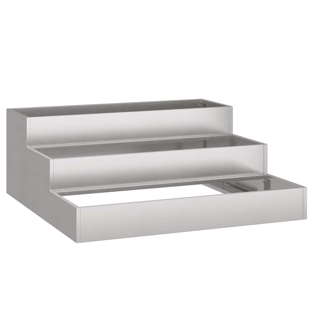 Tuin Bloempot Zilver 90 x 90 x 35 cm Roestvrij staal is nu te koop bij PeponiXL, paradijselijk wonen!