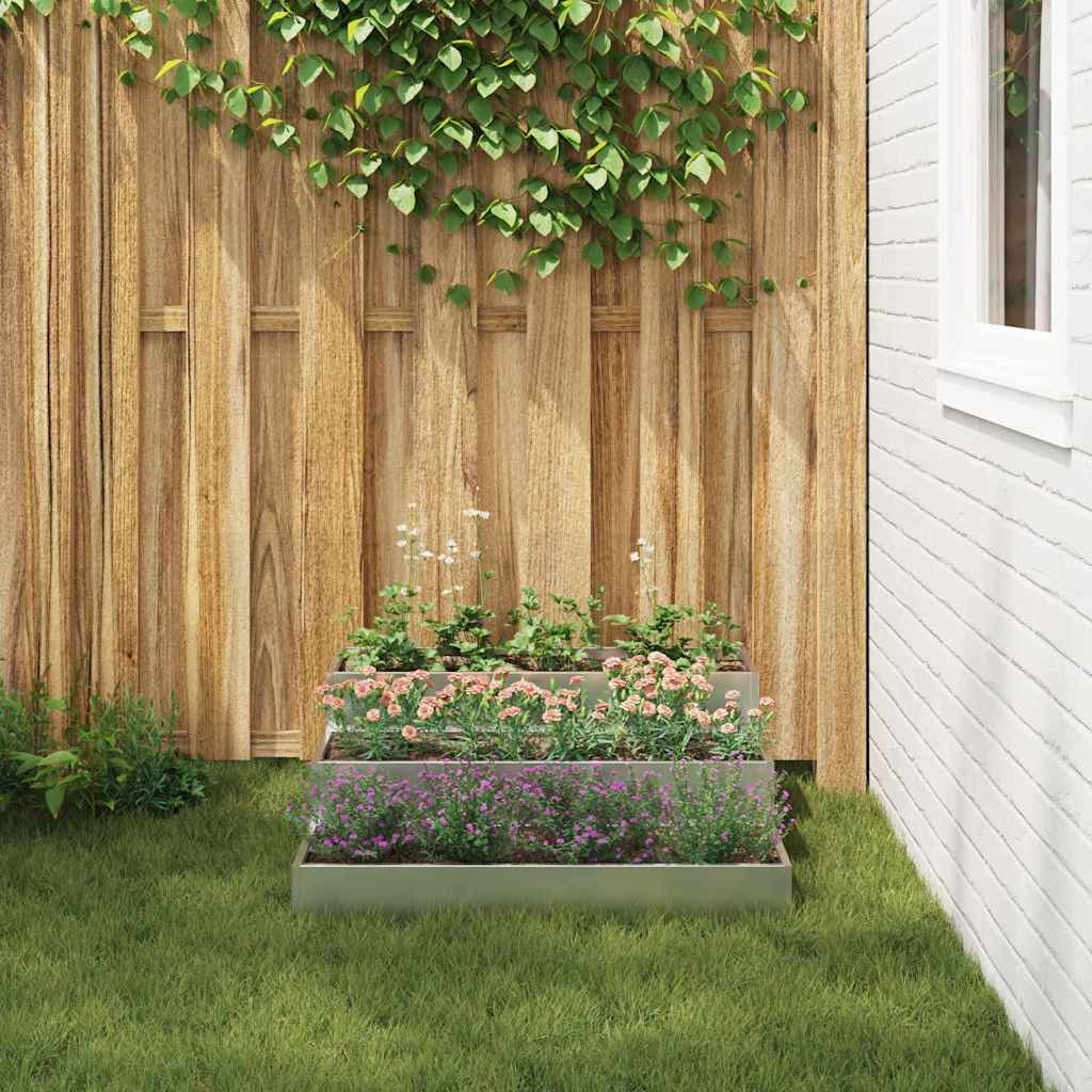 Tuin Bloempot Zilver 90 x 90 x 35 cm Gegalvaniseerd staal is nu te koop bij PeponiXL, paradijselijk wonen!