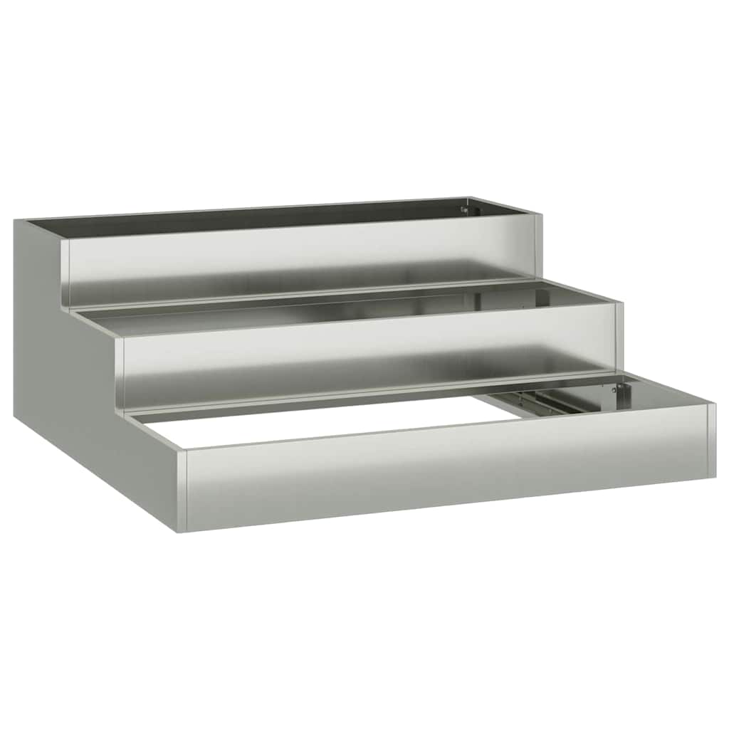 Tuin Bloempot Zilver 90 x 90 x 35 cm Gegalvaniseerd staal is nu te koop bij PeponiXL, paradijselijk wonen!