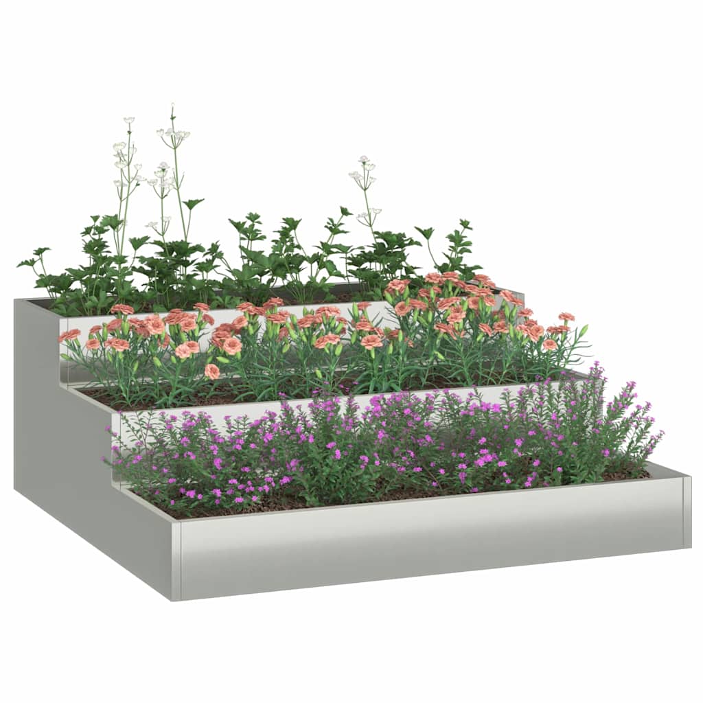 Tuin Bloempot Zilver 90 x 90 x 35 cm Gegalvaniseerd staal is nu te koop bij PeponiXL, paradijselijk wonen!