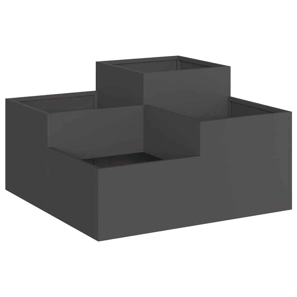 Tuin Bloempot Zwart 80 x 80 x 48 cm Staal is nu te koop bij PeponiXL, paradijselijk wonen!