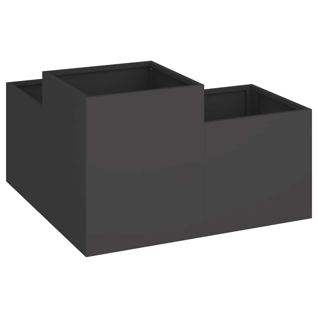 Tuin Bloempot Zwart 80 x 80 x 48 cm Staal is nu te koop bij PeponiXL, paradijselijk wonen!