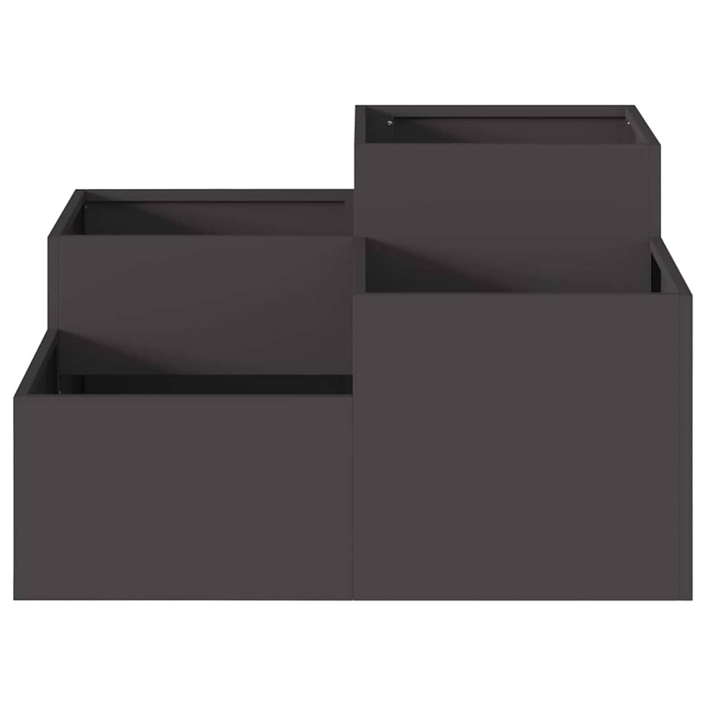 Tuin Bloempot Zwart 80 x 80 x 48 cm Staal is nu te koop bij PeponiXL, paradijselijk wonen!