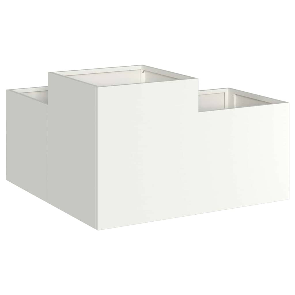 Tuin Bloempot Wit 80 x 80 x 48 cm Staal is nu te koop bij PeponiXL, paradijselijk wonen!