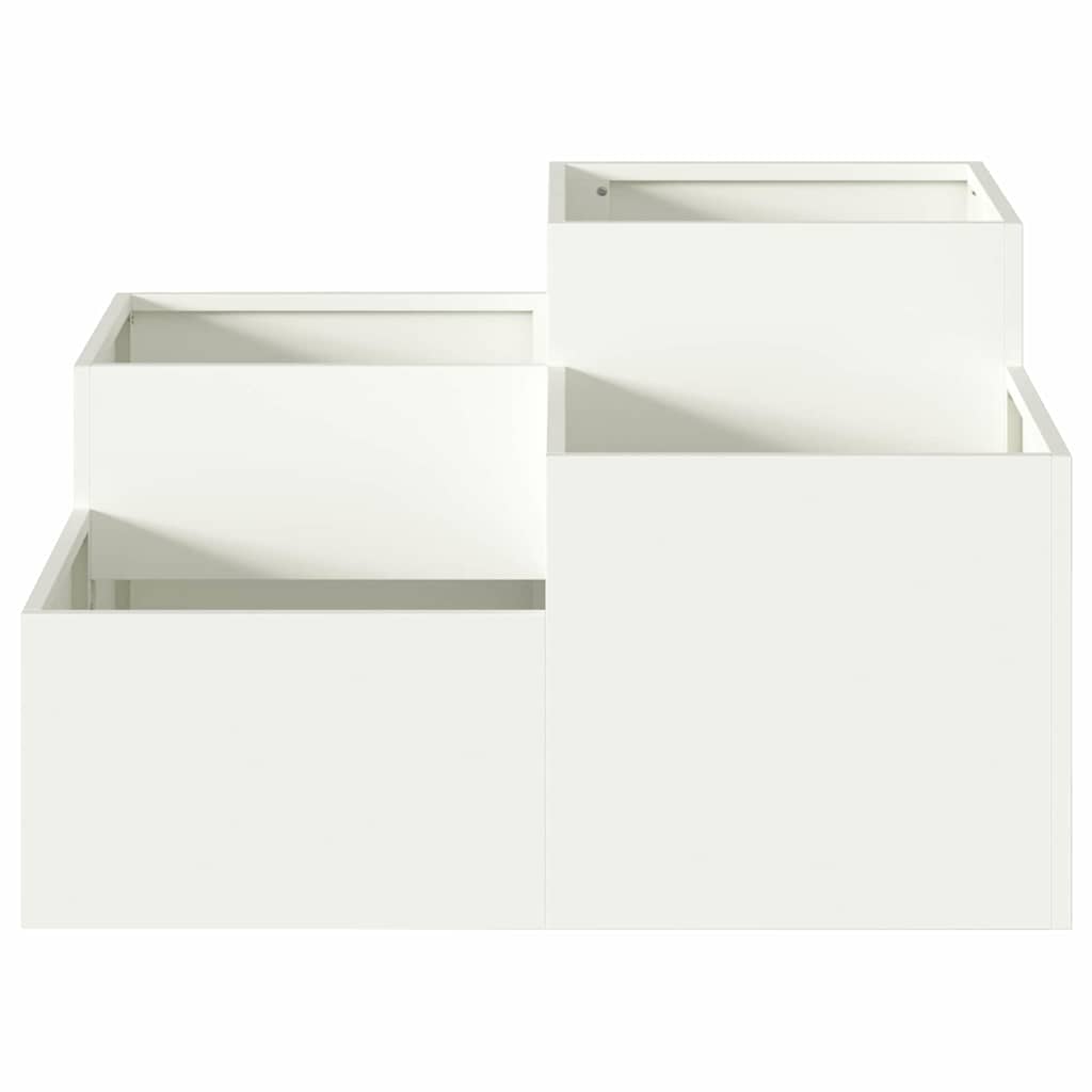 Tuin Bloempot Wit 80 x 80 x 48 cm Staal is nu te koop bij PeponiXL, paradijselijk wonen!