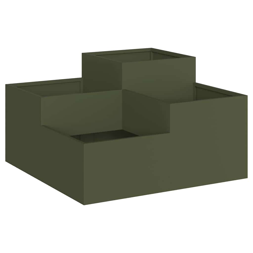 Tuin Bloempot Olijfgroen 80 x 80 x 48 cm Staal is nu te koop bij PeponiXL, paradijselijk wonen!