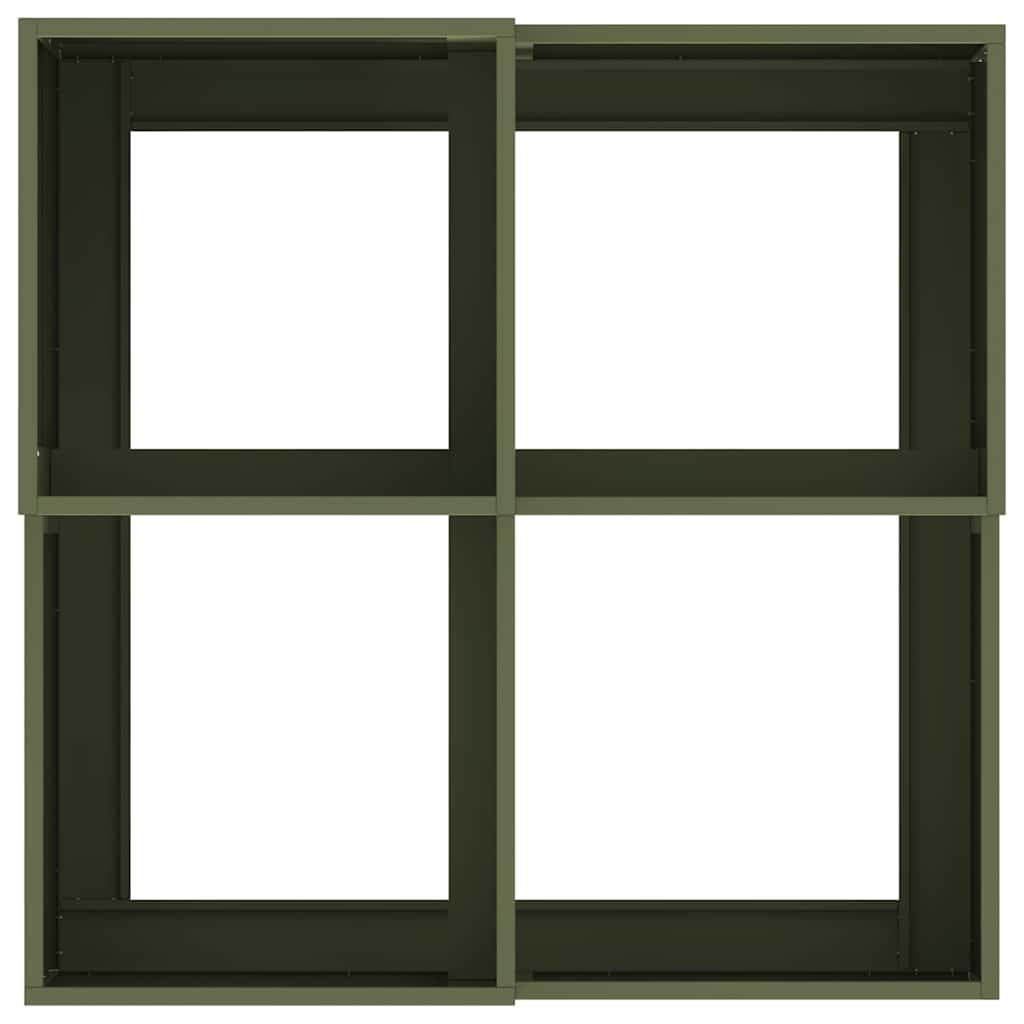 Tuin Bloempot Olijfgroen 80 x 80 x 48 cm Staal is nu te koop bij PeponiXL, paradijselijk wonen!