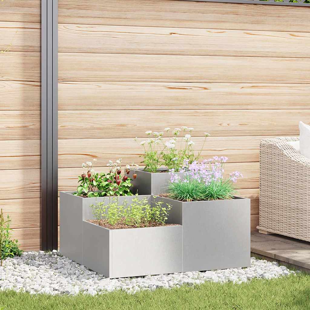 Tuin Bloempot Zilver 80 x 80 x 48 cm Roestvrij staal is nu te koop bij PeponiXL, paradijselijk wonen!
