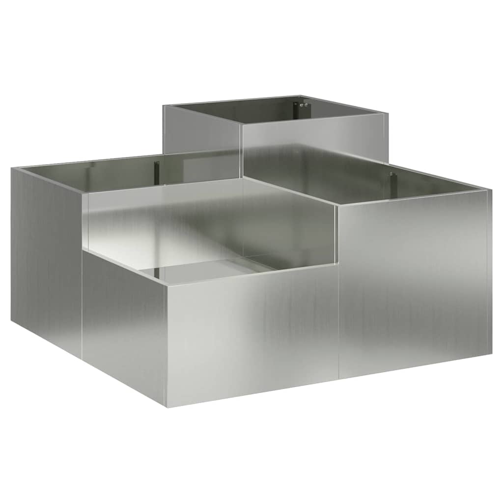 Tuin Bloempot Zilver 80 x 80 x 48 cm Gegalvaniseerd staal is nu te koop bij PeponiXL, paradijselijk wonen!