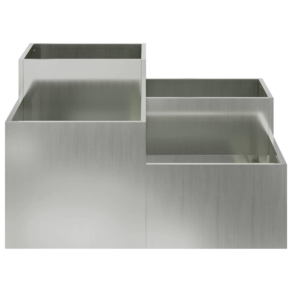 Tuin Bloempot Zilver 80 x 80 x 48 cm Gegalvaniseerd staal is nu te koop bij PeponiXL, paradijselijk wonen!