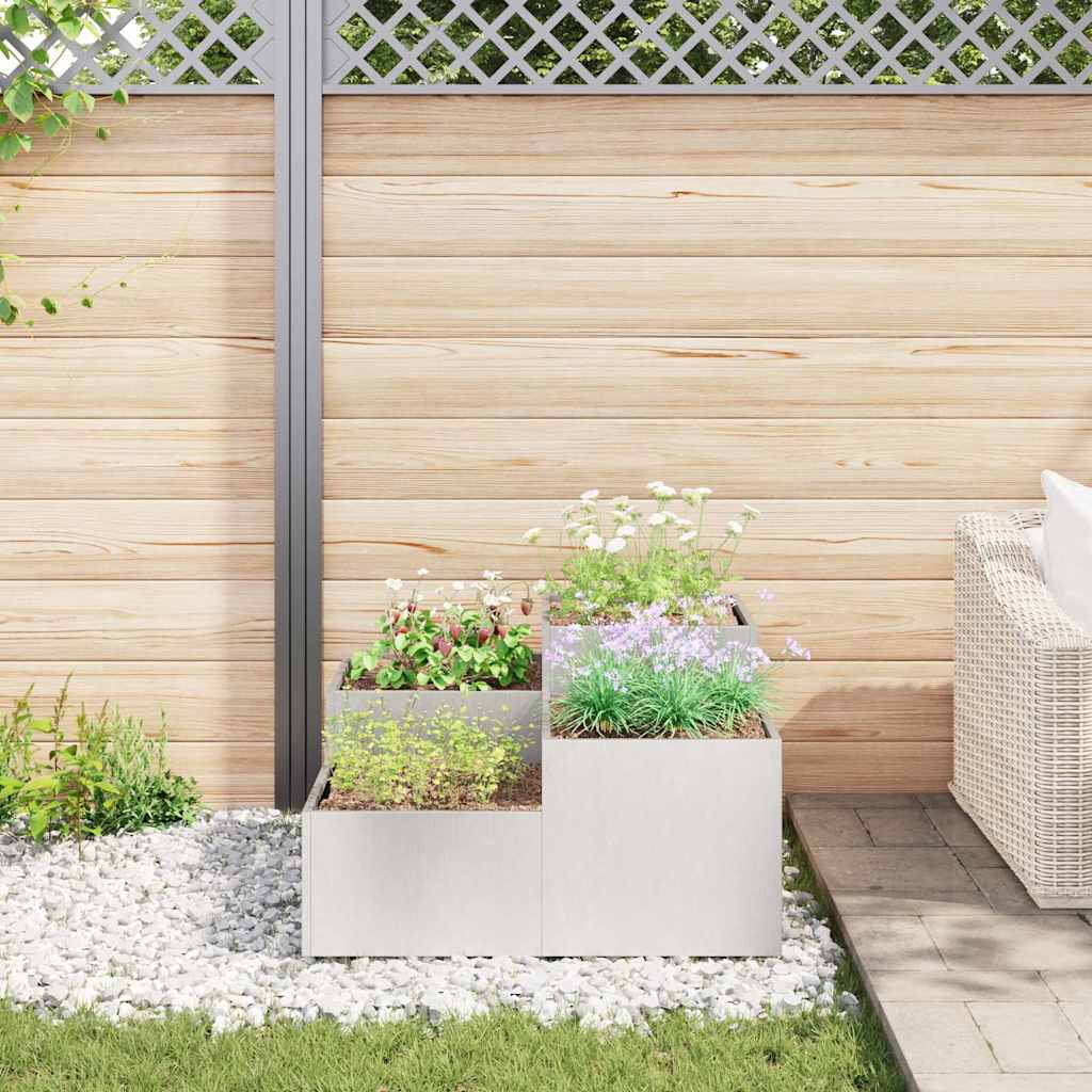 Tuin Bloempot Zilver 100 x 100 x 48 cm Roestvrij staal is nu te koop bij PeponiXL, paradijselijk wonen!
