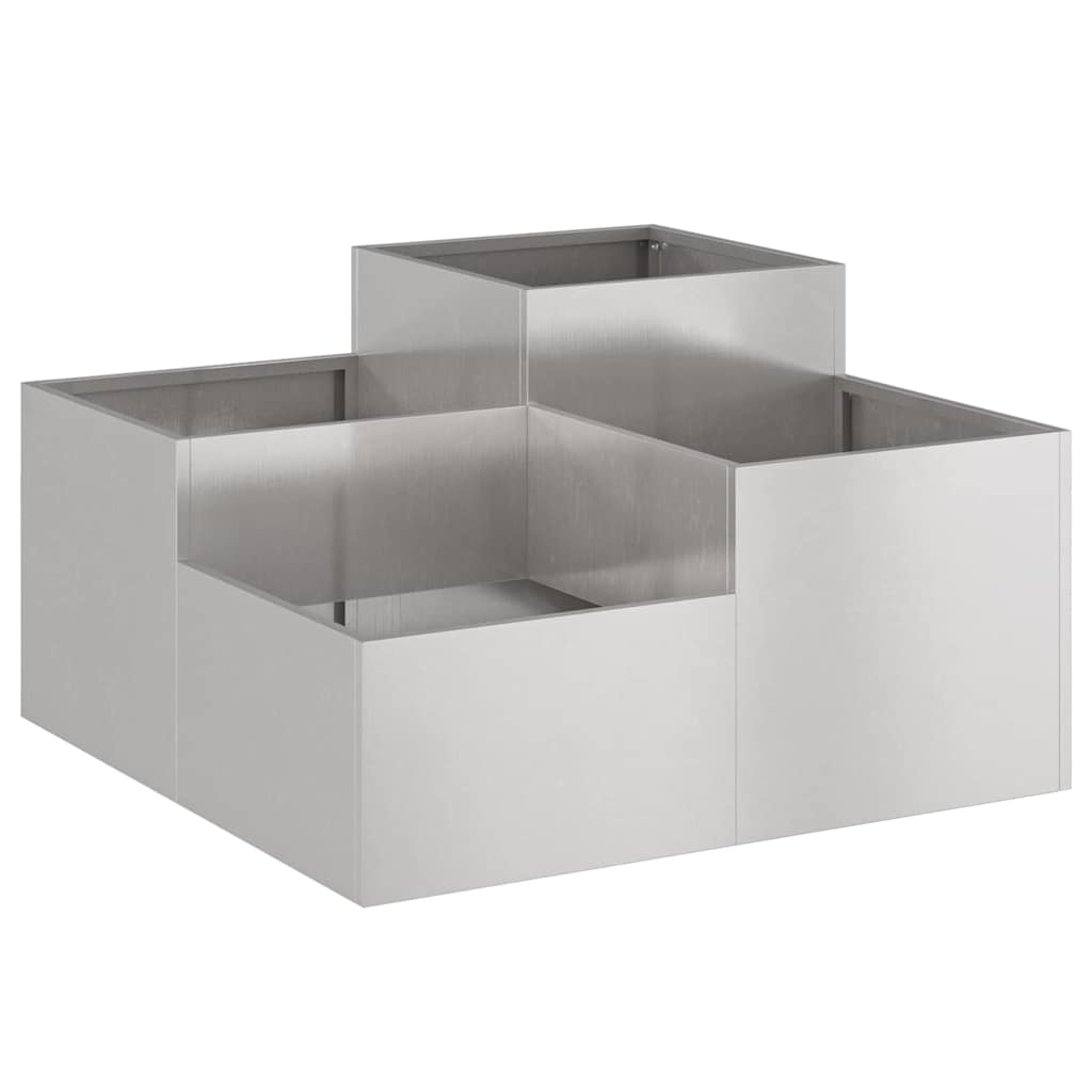 Tuin Bloempot Zilver 100 x 100 x 48 cm Roestvrij staal is nu te koop bij PeponiXL, paradijselijk wonen!