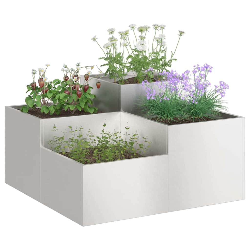 Tuin Bloempot Zilver 100 x 100 x 48 cm Roestvrij staal is nu te koop bij PeponiXL, paradijselijk wonen!