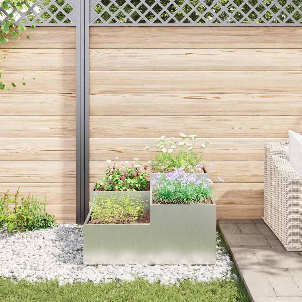Tuin Bloempot Zilver 100 x 100 x 48 cm Gegalvaniseerd staal is nu te koop bij PeponiXL, paradijselijk wonen!