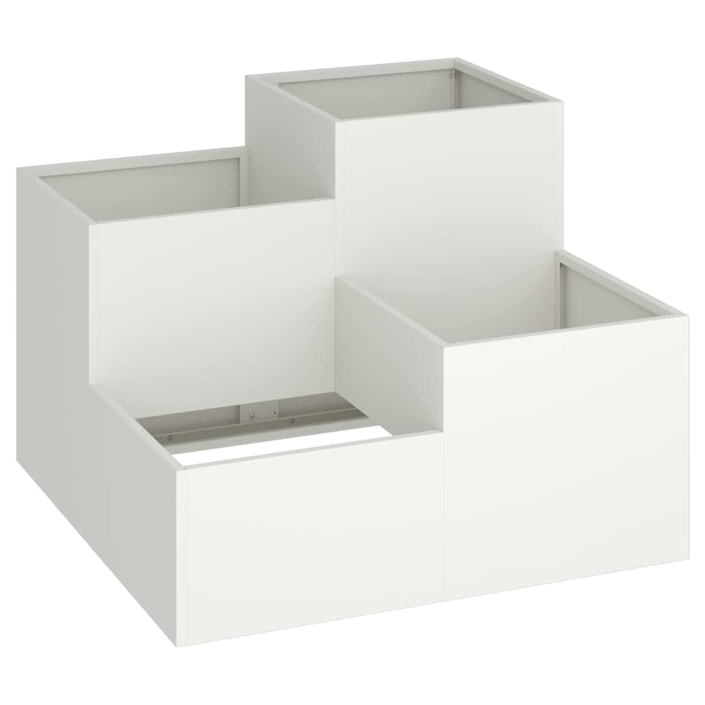 Tuin Bloempot Wit 80 x 80 x 60 cm Staal is nu te koop bij PeponiXL, paradijselijk wonen!