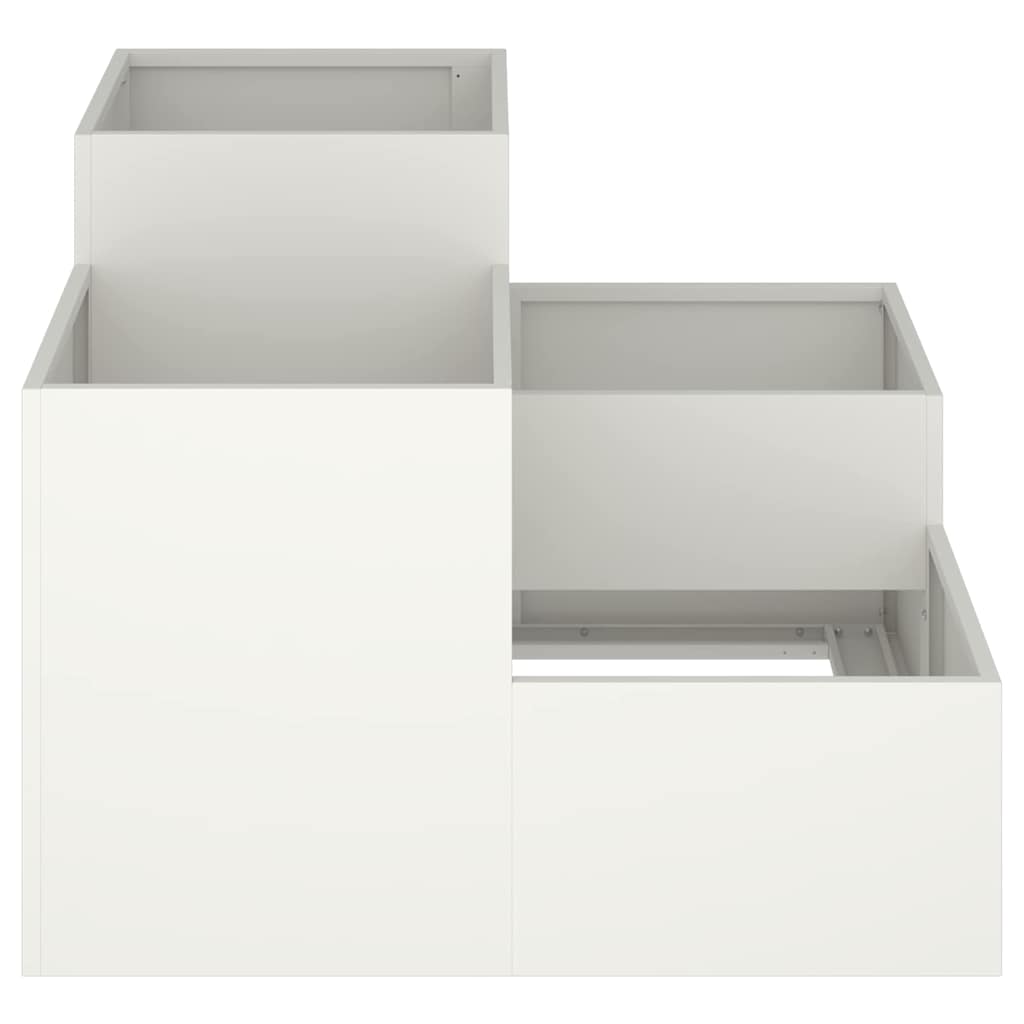 Tuin Bloempot Wit 80 x 80 x 60 cm Staal is nu te koop bij PeponiXL, paradijselijk wonen!