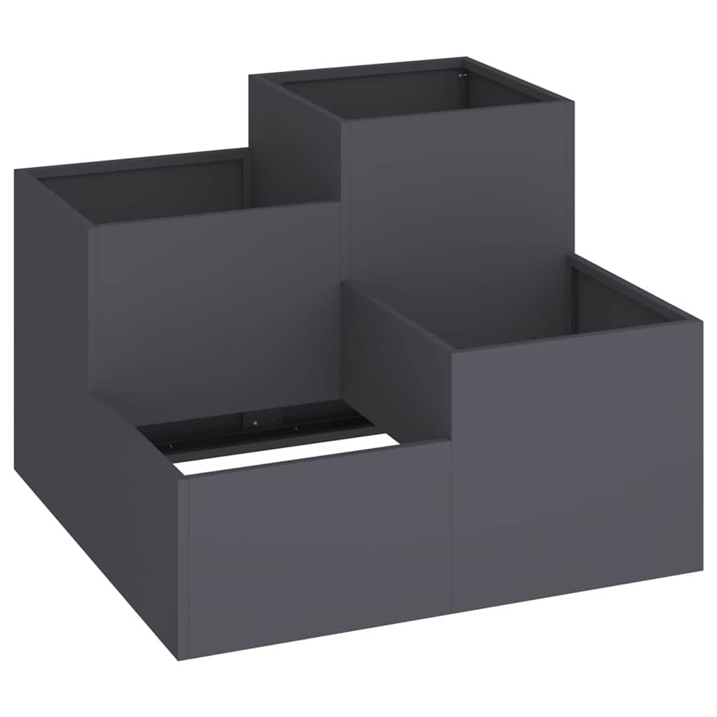 Tuin Bloempot Antraciet 80 x 80 x 60 cm Staal is nu te koop bij PeponiXL, paradijselijk wonen!