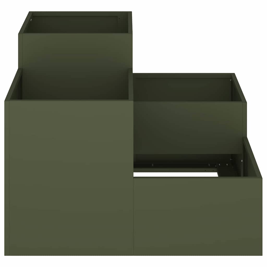 Tuin Bloempot Olijfgroen 80 x 80 x 60 cm Staal is nu te koop bij PeponiXL, paradijselijk wonen!