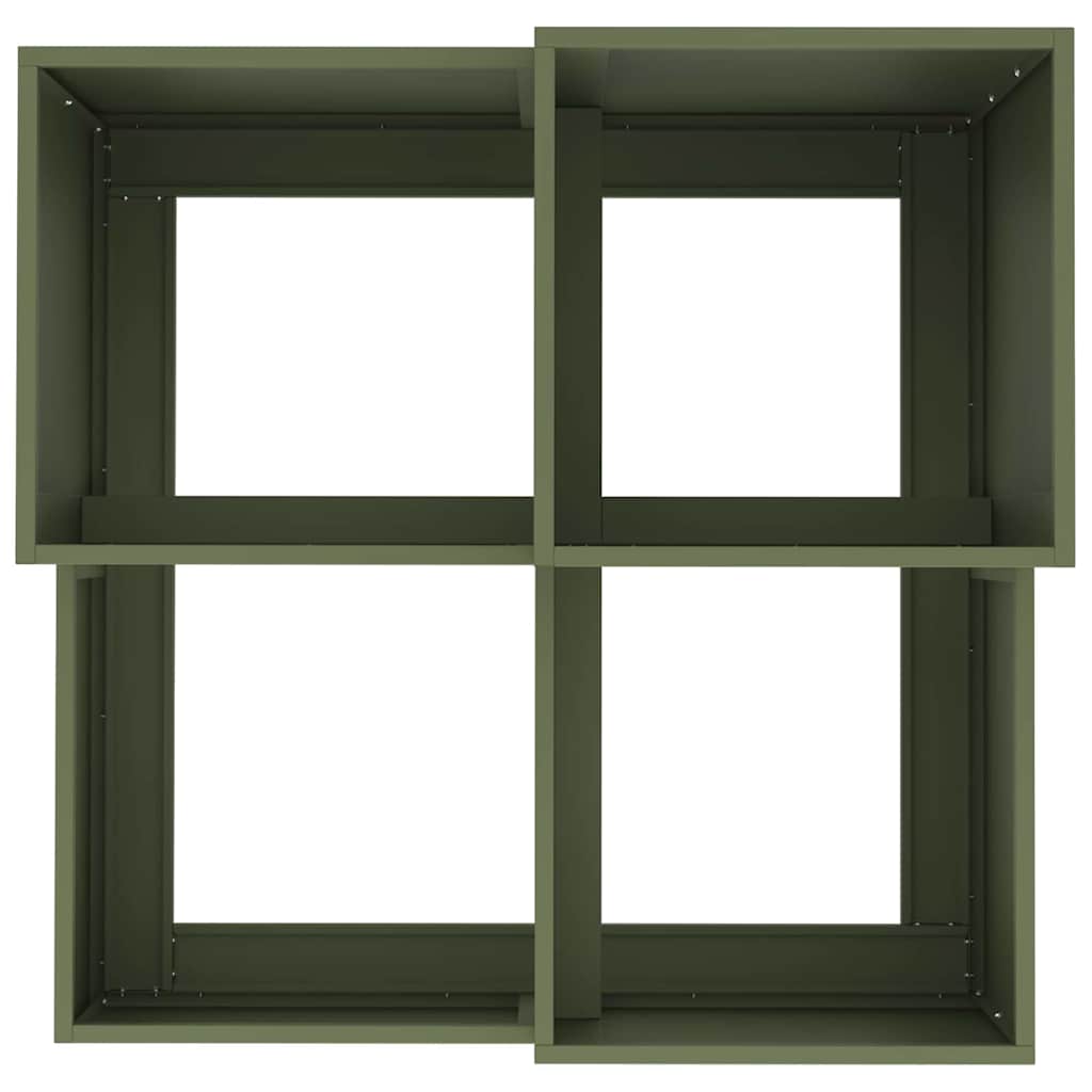 Tuin Bloempot Olijfgroen 80 x 80 x 60 cm Staal is nu te koop bij PeponiXL, paradijselijk wonen!