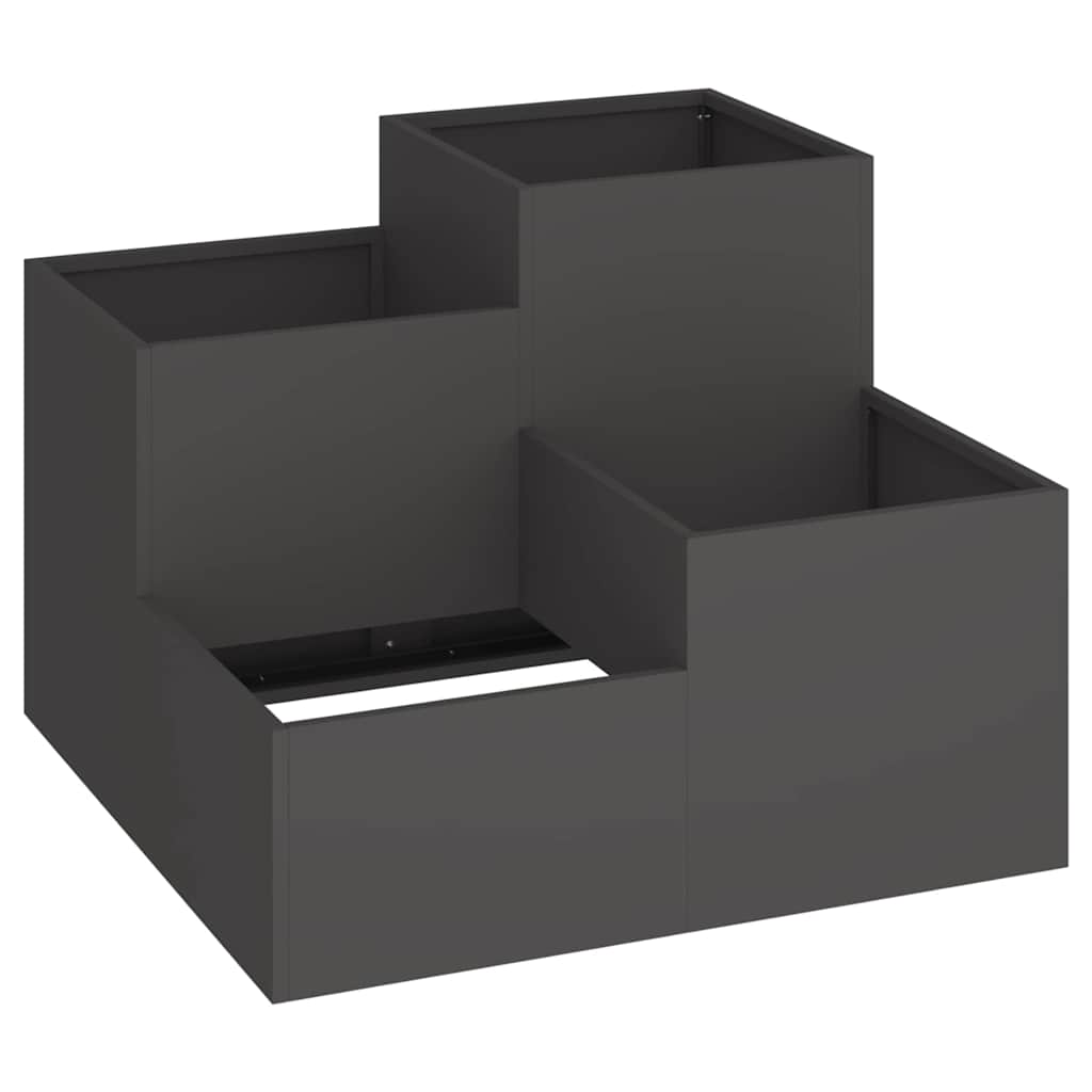 Tuin Bloempot Zwart 100 x 100 x 60 cm Staal is nu te koop bij PeponiXL, paradijselijk wonen!