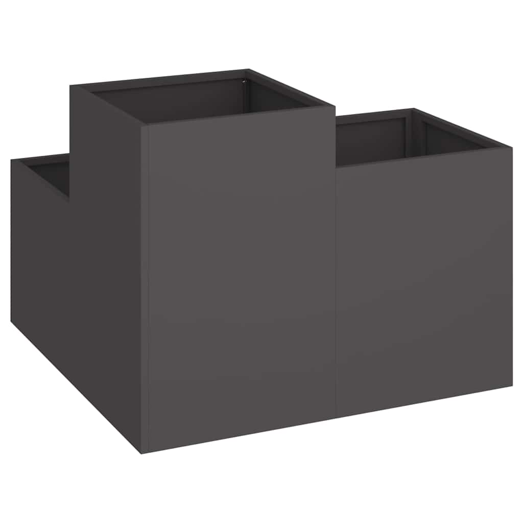 Tuin Bloempot Zwart 100 x 100 x 60 cm Staal is nu te koop bij PeponiXL, paradijselijk wonen!