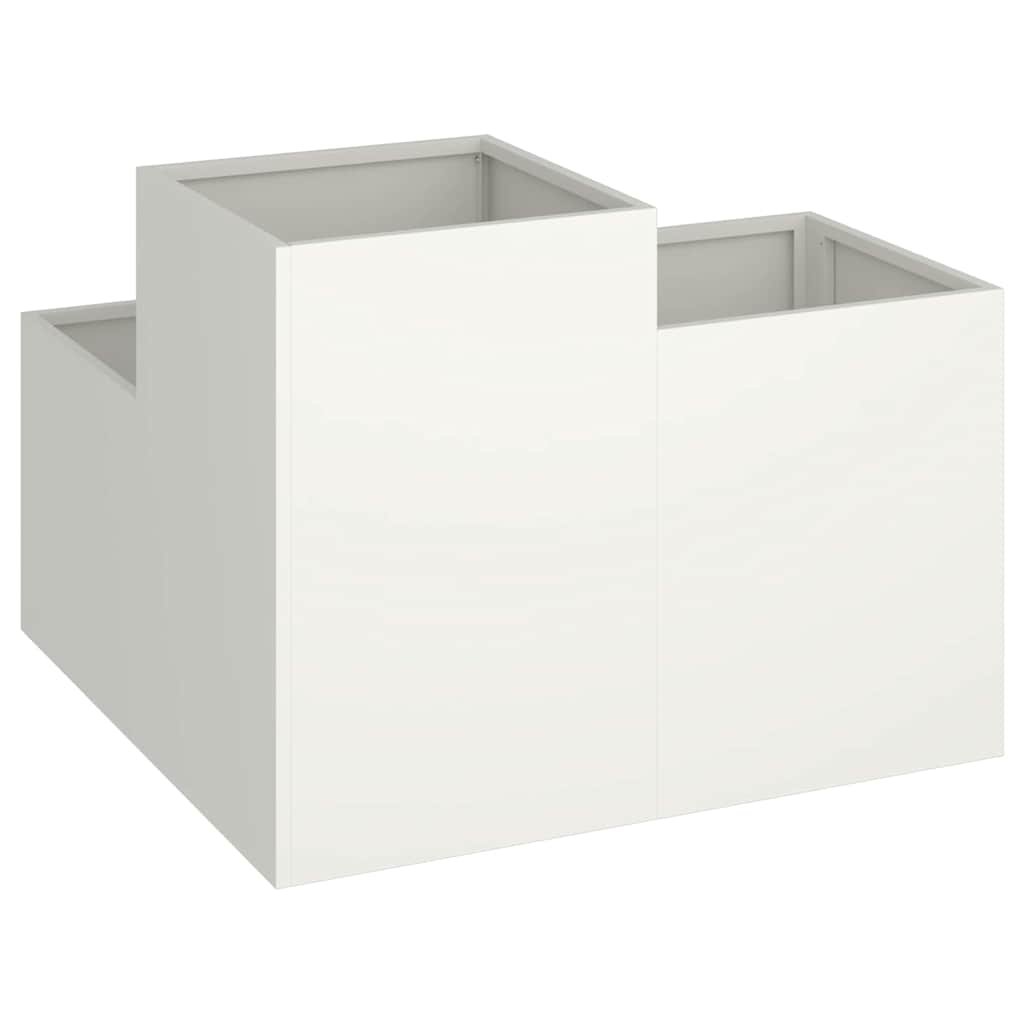 Tuin Bloempot Wit 100 x 100 x 60 cm Staal is nu te koop bij PeponiXL, paradijselijk wonen!