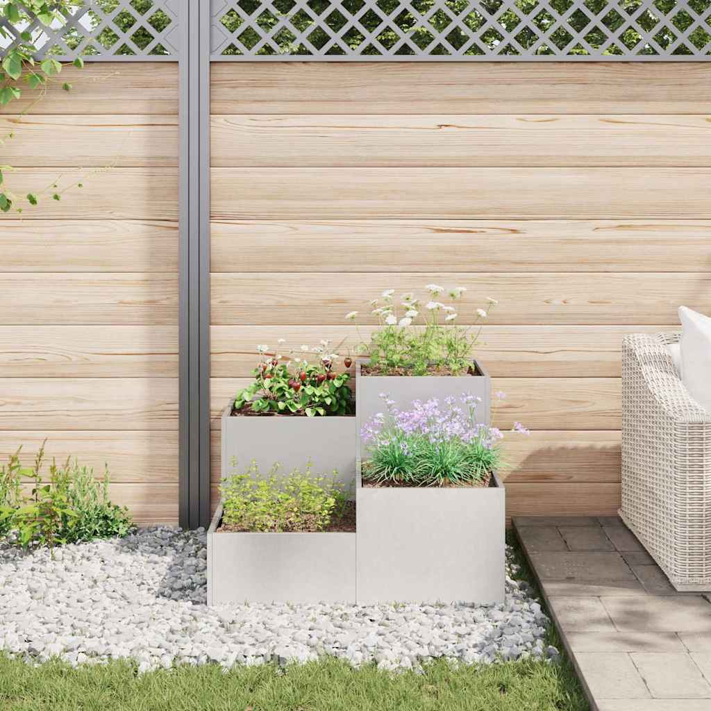 Tuin Bloempot Zilver 100 x 100 x 60 cm Roestvrij staal is nu te koop bij PeponiXL, paradijselijk wonen!