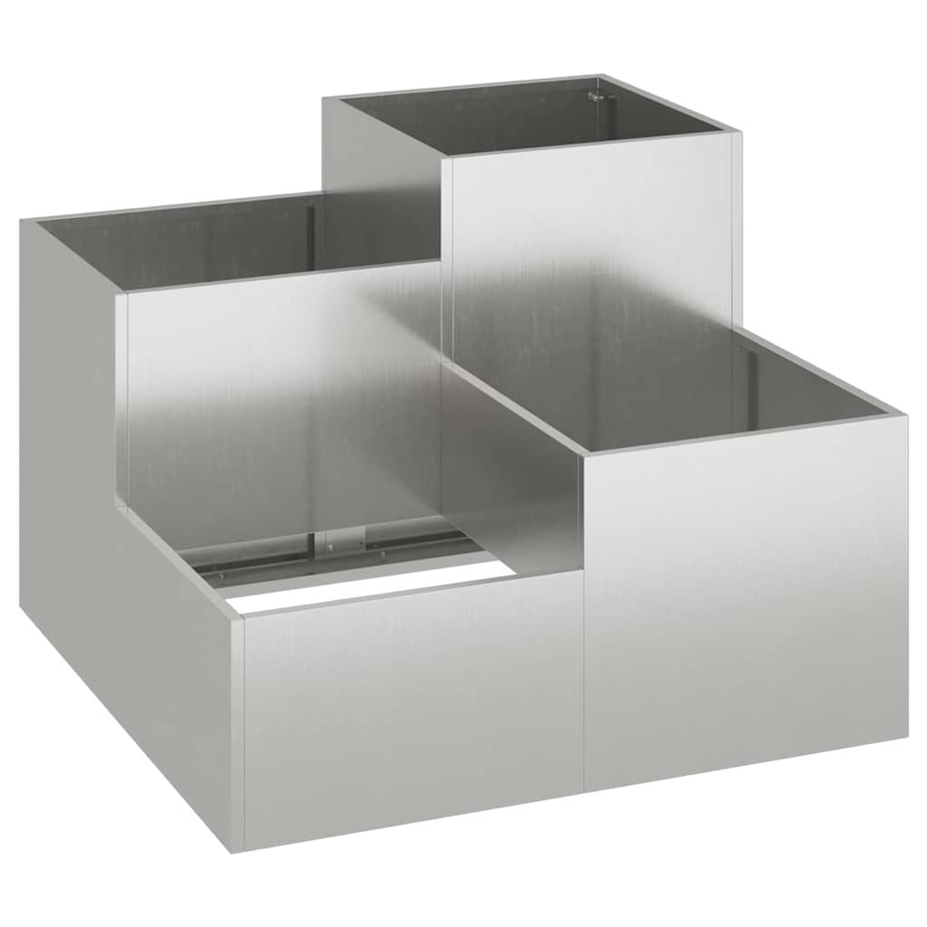 Tuin Bloempot Zilver 100 x 100 x 60 cm Roestvrij staal is nu te koop bij PeponiXL, paradijselijk wonen!