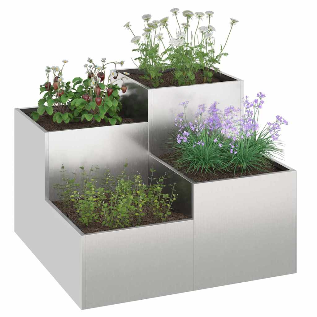 Tuin Bloempot Zilver 100 x 100 x 60 cm Roestvrij staal is nu te koop bij PeponiXL, paradijselijk wonen!