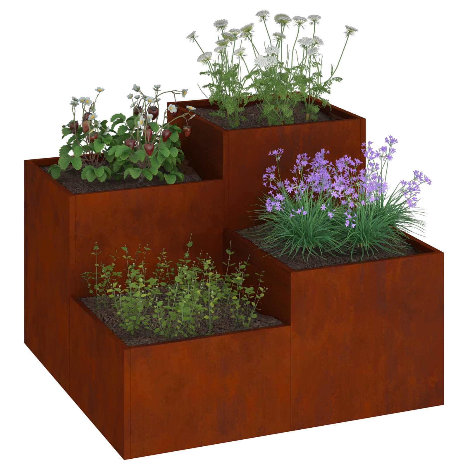 Tuin Bloempot Roestig 100 x 100 x 60 cm Cortenstaal is nu te koop bij PeponiXL, paradijselijk wonen!