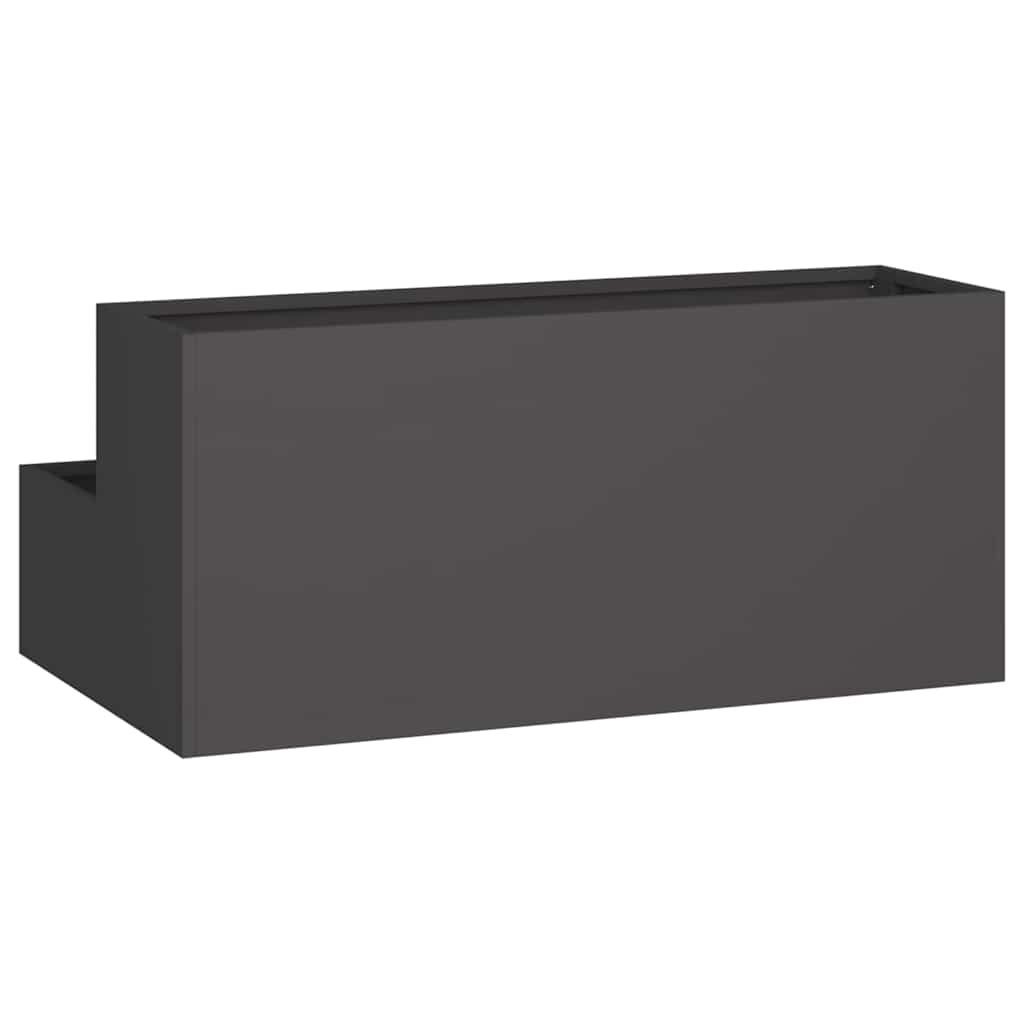 Tuin Bloempot Zwart 100 x 60 x 45 cm Koudgewalst staal is nu te koop bij PeponiXL, paradijselijk wonen!