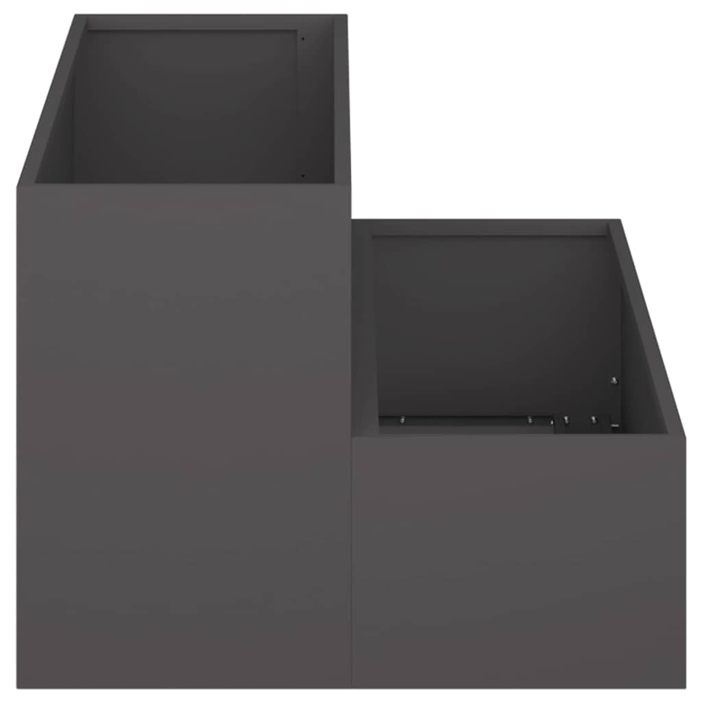 Tuin Bloempot Zwart 100 x 60 x 45 cm Koudgewalst staal is nu te koop bij PeponiXL, paradijselijk wonen!