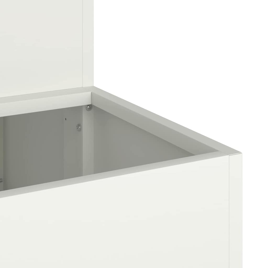 Tuin Bloempot Wit 100 x 60 x 45 cm Koudgewalst staal is nu te koop bij PeponiXL, paradijselijk wonen!